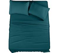 Utopia Bedding Parure de lit 4 pièces pour Grand lit, Microfibre brossée, résistante au rétrécissement et à la décoloration, Facile d'entretien (Grand lit, Bleu Sarcelle)