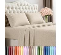 Utopia Bedding Parure de lit 4 pièces pour lit Double californien en Microfibre Douce et Respirante, Comprend 1 Drap-Housse, 1 Drap Plat et 2 taies d'oreiller (Beige chiné)