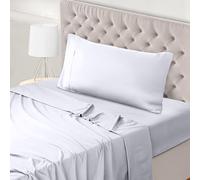 Utopia Bedding Parure de Lit 90x190, Draps de Lit 1 Personne, Ensemble de Draps 3 Pièces, Polyester Microfibre, 1 Drap Housse 90x190, 1 Drap Plat 167x243 et 1 Taie d'oreiller 50x75, Blanc