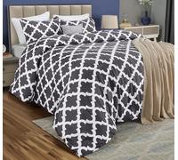 Utopia Bedding Parure de lit avec 2 taies d'oreiller - Couette Alternative au Duvet - Douce et Confortable - Lavable en Machine - Très Grand lit (Gris)