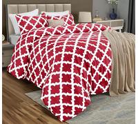 Utopia Bedding - Parure de lit avec 2 taies d'oreiller - Parure de lit 3 pièces - Couette Alternative au Duvet - Douce et Confortable - Lavable en Machine - Rouge, très Grand lit