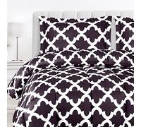 Utopia Bedding - Parure de lit avec 2 taies d'oreiller - Parure de lit 3 pièces - Couette Alternative au Duvet - Douce et Confortable - Lavable en Machine - Prune quadrilobe - Très Grand lit
