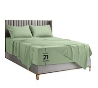 Utopia Bedding Parure de Lit Brodé, Draps de Lit, Polyester Microfibre, Drap Housse avec Poches de Rangement, Drap Plat et Taies d'oreiller Brodé