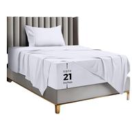 Utopia Bedding Parure de Lit Brodé, Draps de Lit, Polyester Microfibre, Drap Housse avec Poches de Rangement, Drap Plat et Taies d'oreiller Brodé