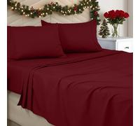 Utopia Bedding Parure de lit en Microfibre brossée pour lit Queen Size avec 1 Housse de Couette, 1 Drap-Housse et 2 taies d'oreiller Bordeaux