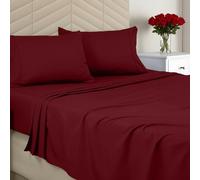 Utopia Bedding Parure de lit en Microfibre brossée pour lit Queen Size avec 1 Housse de Couette, 1 Drap-Housse et 2 taies d'oreiller Bordeaux