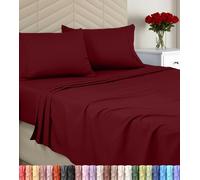 Utopia Bedding Parure de lit en Microfibre brossée pour lit Queen Size avec 1 Housse de Couette, 1 Drap-Housse et 2 taies d'oreiller Bordeaux