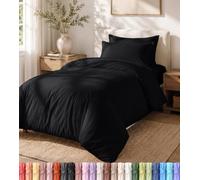 Utopia Bedding Parure de lit légère avec taies d'oreiller 50 x 65 cm et 170 x 220 cm - Microfibre Polyester Douce (Noir)