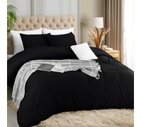 Utopia Bedding Parure de lit légère avec taies d'oreiller 50 x 65 cm et 200 x 220 cm - Microfibre Polyester Douce (Noir)
