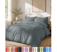 Utopia Bedding Parure de lit légère avec taies d'oreiller de 50 x 65 cm et 220 x 220 cm - Microfibre de Polyester Douce (Gris)