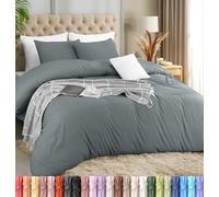 Utopia Bedding Parure de lit légère avec taies d'oreiller de 50 x 90 cm et 220 x 265 cm - Microfibre de Polyester Douce (Gris)