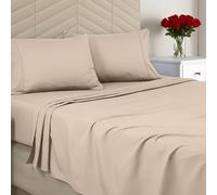 Utopia Bedding Parure de lit Queen Size en Microfibre brossée Douce, Comprend 1 Drap-Housse, 1 Drap Plat, 2 taies d'oreiller, Bonnet Profond (Beige)