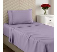 Utopia Bedding Parure de lit Simple en Microfibre brossée Douce, Comprend 1 Drap-Housse, 1 Drap Plat, 1 taies d'oreiller, Bonnet Profond (Lavande)