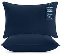 Utopia Bedding Pillow (Lot de 2), 50 x 70 cm, Oreiller de Sommeil, Coussin Respirant et Doux (Bleu Marine)