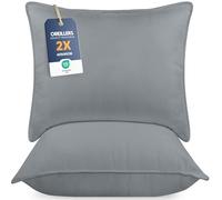 Utopia Bedding Pillow (Lot de 2), 60 x 60 cm, Oreiller de Sommeil, Coussin Respirant et Doux (Gris)