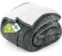 Utopia Bedding Plaid Ploire Sherpa Couverture (Gris, 150x200 cm)