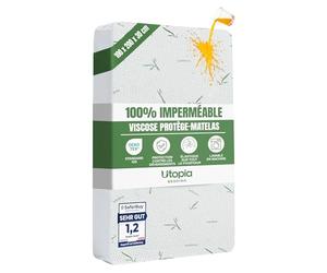 Utopia Bedding Protège Matelas 100 x 200 x 30 cm Imperméable, Viscose de Premium Alèse Drap Housse, Certifié Oeko-Tex, Matelas Couvre, Respirant, Élastique Tout Autou