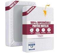 Utopia Bedding Protège Matelas 135 x 200 x 30 cm Imperméable, Certifié Oeko TEX, Alèse Drap Housse, Matelas Couvre, Respirant, Élastique Tout Autour Blanc