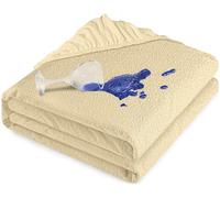 Utopia Bedding Protège Matelas 160 x 200 x 30 cm Beige Imperméable, Viscose, Certifié Oeko-Tex, Alèse Drap Housse, Matelas Couvre, Respirant, Élastique Tout Autou