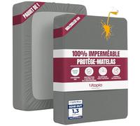 Utopia Bedding Protège Matelas 160 x 200 x 30 cm Imperméable, Certifié Oeko TEX, Alèse Drap Housse, Matelas Couvre, Respirant, Élastique Tout Autour Gris