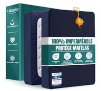 Utopia Bedding Protège Matelas 160 x 200 x 30 cm Imperméable, Certifié Oeko TEX, Alèse Drap Housse, Matelas Couvre, Respirant, Élastique Tout Autour Bleu Marine