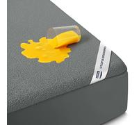 Utopia Bedding Protège-Matelas en Tissu éponge imperméable, Respirant, avec Poches élastiques, 200 g/m², pour lit Double, Gris