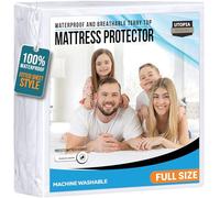 Utopia Bedding Protège-Matelas imperméable en Tissu éponge de qualité supérieure 200 g/m², Respirant, Style ajusté avec Poches Extensibles (Blanc)