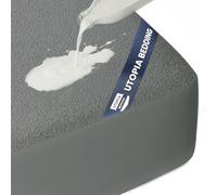 Utopia Bedding Protège-Matelas imperméable pour Grand lit, en Tissu éponge de qualité supérieure, 200 g/m², Respirant, Style ajusté avec Poches Extensibles (Gris)