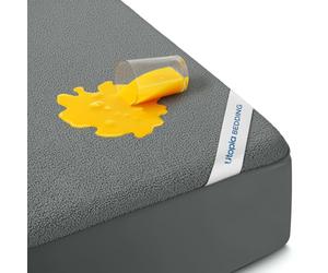 Utopia Bedding Protège-Matelas imperméable pour Grand lit, en Tissu éponge de qualité supérieure, 200 g/m², Respirant, Style ajusté avec Poches Extensibles (Gris)
