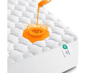 Utopia Bedding Protège-Matelas imperméable, pour lit Simple XL, Housse matelassée Extensible jusqu'à 40,6 cm de Profondeur (Blanc)