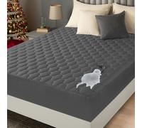 Utopia Bedding Protège-Matelas matelassé imperméable pour lit Simple, Matelas Extensible jusqu'à 40,6 cm de Profondeur, Housse de Matelas élastique (Gris)