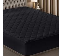 Utopia Bedding Protège-Matelas matelassé, Respirant, Housse de Matelas profondément ajustée (Noir, Grand lit, 152 x 203 + 40 cm)