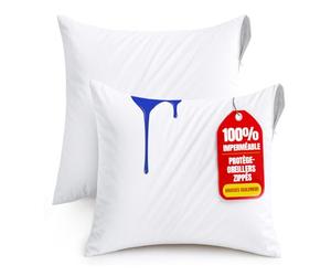 Utopia Bedding Protège Oreiller 40x40 cm (Lot de 2) Imperméable avec Fermeture Éclair, Housse Oreiller, Certifié Oeko-TEX Taie Oreiller