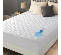 Utopia Bedding Quilted Waterproof Mattress Protector, Mattress Topper, Waterproof Mattress Pad (Blanc, 198 x 203 + 40 cm)