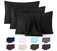 Utopia Bedding - Taies d'oreiller 40 x 80 cm - Lot de 4 Taies d'oreiller en Microfibre de Polyester brossé avec Fermeture par enveloppe - Noir