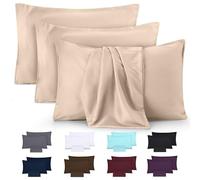 Utopia Bedding - Taies d'oreiller 50 x 80 cm - Lot de 4 Taies d'oreiller en Microfibre de Polyester brossé avec Fermeture par enveloppe - Beige