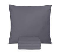 Utopia Bedding - Taies d'oreiller 60 x 60 cm - Lot de 4 Taies d'oreiller en Microfibre de Polyester brossé avec Fermeture par enveloppe - Gris