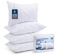 Utopia Bedding - Taies d'oreiller matelassées Respirantes en Microfibre avec Fermeture éclair (Paquet de 4, Blanc)