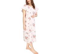 Utopia Care - Robe d'hôpital pour femme, douce, confortable et élégante, motif floral rose, Large-X-Large