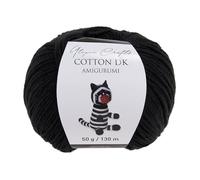 Utopia Crafts Amigurumi Cotton DK Yarn for Crochet and Knitting 50% Cotton, 50% Acrylic Blended, 50g (1, Black)