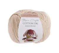 Utopia Crafts Amigurumi Cotton DK Yarn for Crochet and Knitting 50% Cotton, 50% Acrylic Blended, 50g (1, Beige)