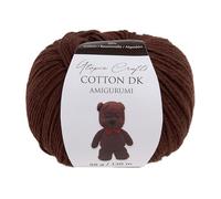 Utopia Crafts Amigurumi Cotton DK Yarn for Crochet and Knitting 50% Cotton, 50% Acrylic Blended, 50g (1, Brown)