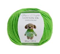 Utopia Crafts Amigurumi Cotton DK Yarn for Crochet and Knitting 50% Cotton, 50% Acrylic Blended, 50g (1, Lime Green)