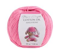Utopia Crafts Amigurumi Cotton DK Yarn for Crochet and Knitting 50% Cotton, 50% Acrylic Blended, 50g (1, Medium Pink)