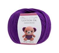 Utopia Crafts Amigurumi Cotton DK Yarn for Crochet and Knitting 50% Cotton, 50% Acrylic Blended, 50g (1, Purple)