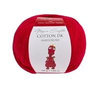 Utopia Crafts Amigurumi Cotton DK Yarn for Crochet and Knitting 50% Cotton, 50% Acrylic Blended, 50g (1, Red)