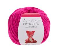 Utopia Crafts Amigurumi Cotton DK Yarn for Crochet and Knitting 50% Cotton, 50% Acrylic Blended, 50g (1, Strong Pink)
