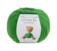 Utopia Crafts Amigurumi Cotton DK Yarn for Crochet and Knitting 50% Cotton, 50% Acrylic Blended, 50g (Strong Green)