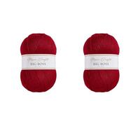 Utopia Crafts Big Boss 400g Knitting & Crochet Yarn 1200m (Dark Crimson) (Lot de 2)