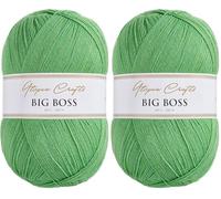 Utopia Crafts Big Boss 400g Knitting & Crochet Yarn 1200m (Leaf Green) (Lot de 2)
